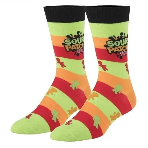 4/$25 Sour Patch Kids Crazy Socks New Unisex Novelty Crew Socks - Picture 3 of 6